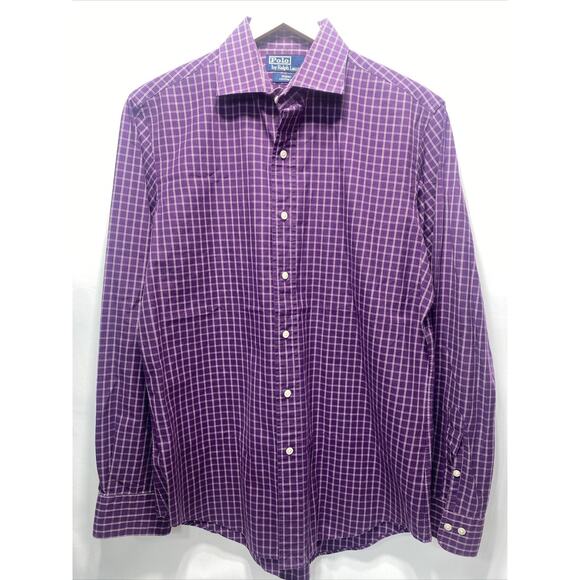 Polo Ralph Lauren Regent Purple Long Sleeve Button Shirt Men's Medium 15.5 38-40 - Picture 1 of 6